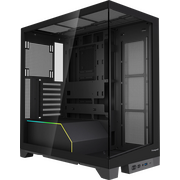  Корпус HSPD F550 (F550-TGBK), без БП, Mid Tower, Black, TG, 0.7 SPCC, no fans ATX, mITX 185/420/200mm 3x2.5" 