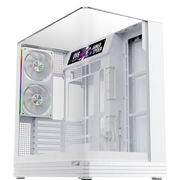  Корпус 1STPLAYER OV8S White (OV8S-WH-1FP7R-3-W-1FP7-2-W-HUB3) / ATX BTF / 9.16" LCD display / 5x120mm ARGB fans hub 