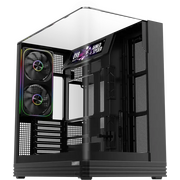  Корпус 1STPLAYER OV8S Black (OV8S-BK-1FP7R-3-1FP7-2-HUB3) / ATX BTF / 9.16" LCD display / 5x120mm ARGB fans hub 