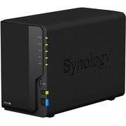  Сетевое хранилище Synology DS220+ DC 2,0GhzCPU/2GB(upto6)/RAID0,1/up to 2HDDs SATA(3,5' 2,5')/2xUSB3.0/2GigEth/iSCSI/2xIPcam(up to 25)/1xPS /2YW 