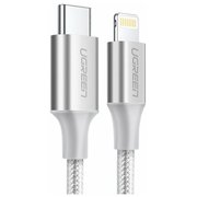  Кабель UGreen US304 (70525) USB-C to Lightning Cable Braided 2 м серебристый 