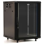  Шкаф коммутационный Hyperline TWB-FC-1866-GP-RAL9004 настенный 18U 600x600мм пер.дв.стекл 60кг черный 