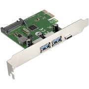  Контроллер Exegate EXE-323 EX283719RUS PCI-E 2.0, 2*USB3.0 ext + 1*Type-C, разъем доп.питания (OEM) 