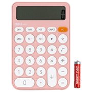  Калькулятор настольный Deli EM124PINK розовый 12-разр. 
