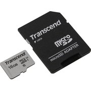  Карта памяти Transcend microSDHC 300S 16GB Class 10 UHS-I U1 +SD adapter (TS16GUSD300S-A) 