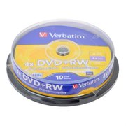  Диск DVD+RW Verbatim 4.7Gb 4x Cake Box (10шт) (43488) 