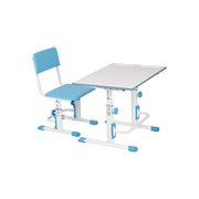  Комплект Polini kids растущая парта-трансформер + регулируемый стул, цвет белый-синий (7358825) 