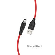  Дата-кабель HOCO X21 Plus lightning 1м (чёрно-красный) 