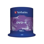  Диск DVD+R Verbatim 4.7Gb 16x Cake Box (100шт) 43551 