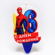  Свеча в торт 6 "С Днем Рождения", Человек-паук (3686726) 