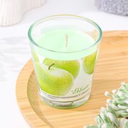  Свеча ароматическая в стакане "Яблоко", 6,5х6,5 см, 10 ч, 165 г, зеленая (1585107) 