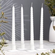  Набор свечей витых, 2,2х 25 см, 4 штуки, белый, "Богатство Аромата" (9271290) 
