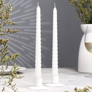  Набор свечей витых, 2,2х 25 см, 2 штуки, белый, "Богатство Аромата" (9271288) 