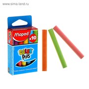  Мелки цветные Maped Color Peps, в наборе 10 штук, круглые, специальная формула «без грязи» (1320311) 