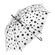  Зонт детский «Горохи», полуавтоматический, r=45см, цвет прозрачный/чёрный (1660845) 