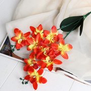 Цветы искусственные "Орхидея Фаленопсис мультифлора" 6х37 см, оранжевый (2337923) 