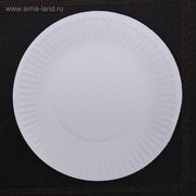  Набор одноразовых тарелок, d=17 см, цвет белый (710046) 
