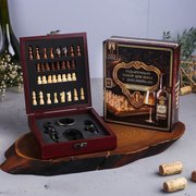  Подарочные наборы для вина с шахматами "Золотому человеку", 14,6 х 16,7 см (3113779) 
