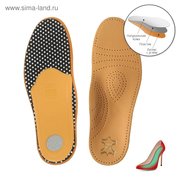  Стельки для обуви амортизирующие, с жёстким супинатором, антибактериальные, 35-36р-р, пара, цвет светло-коричневый (2630255) 
