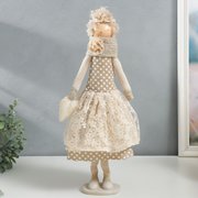  Кукла интерьерная "Девушка с кудряшками, платье в горох, с сердцем" 48,5х14х17 см (7330154) 