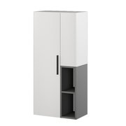  Шкаф-пенал Альберо настенный 550х309х1200 белый/графит серый (7656254) 