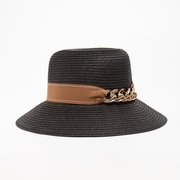  Шляпа женская с цепочкой MINAKU цвет чёрный, р-р 58 (7314543) 