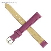  Ремешок для часов, женский, 12 мм, длина 18 см, натуральная кожа, фиолетовый (4394392) 