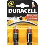  Батарейка Duracell LR06, AA, Basic, щелочная (CN LR6-2BL) блистер 2 шт 