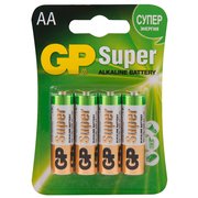  Батарейка GP LR6, AA, Super Alkaline, щелочная (GP 15A-BC4) блистер 4 шт 