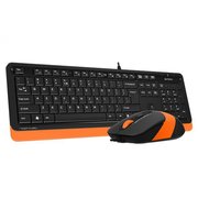  Клавиатура + мышь A4 Fstyler F1010 клав:черный/оранжевый мышь:черный/оранжевый USB Multimedia 