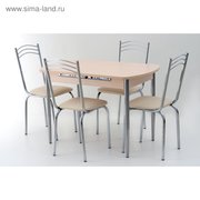  Комплект «Вегас NEW», стол 1100(1450) × 700 × 750 мм, 4 стула, цвет дуб молочный (4058151) 