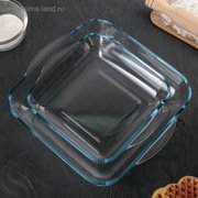  Набор квадратной посуды для запекания Borcam, 2 предмета: 3,2 л, 1,95 л (4240270) 