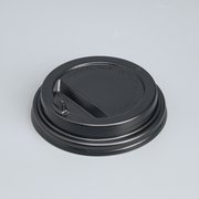  Крышка одноразовая для стакана "Черная" клапан, диаметр 90 мм (6776622) 