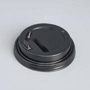  Крышка одноразовая для стакана "Черная" клапан, диаметр 80 мм (6776621) 