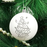  Новогоднее ёлочное украшение под роспись «Ёлочка» размер шара 6 см (2389262) 