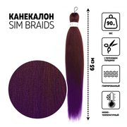  SIM-BRAIDS Канекалон двухцветный, гофрированный, 65 см, 90 гр, цвет фиолетовый/русый(#FR-20) (7437790) 