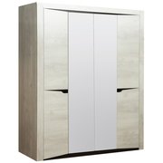  Шкаф 4-х дверный для одежды «Лючия» 33.01, 1970 × 580 × 2300 мм, бетон пайн белый / венге (9423046) 