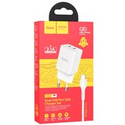  СЗУ HOCO N25 Maker dual port charger+Micro, white 