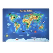  Накладка на стол пластиковая А4 (336 x 250 мм), Calligrata "Карта мира", 500 мкм, обучающая (5511891) 