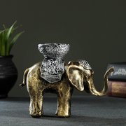  Подсвечник "Слон", золотой 13х19 см, для свечи d=4 см (3374670) 
