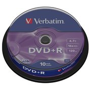  Диск DVD+R Mirex 4.7 Gb, 16x, Cake Box (10) 