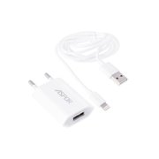  СЗУ Aspor А821 1USB + кабель Lightning (1А) Белый 