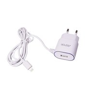  СЗУ Aspor А802 Lightning цельный + 1USB (1,2м) (2,4А) Белый 