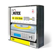  Диск DVD+R Mirex 4.7 Gb, 16x, Slim Case (5) 