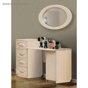  Стол туалетный «Венеция 1» с 4-мя ящиками, дверью и зеркало настенное, цвет дуб молочный (4934194) 