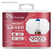  Лампа автомобильная, H9 Clearlight Night Laser Vision +200% Light, набор 2 шт (4328658) 
