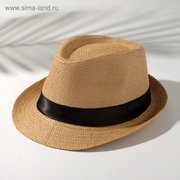 Шляпа мужская MINAKU "Плетеная", размер 58, цвет бежевый (4151897) 
