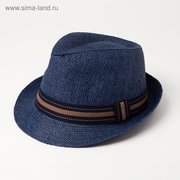  Шляпа мужская MINAKU "Пляж", размер 58, цвет синий (4580752) 
