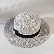  Шляпа женская MINAKU с чёрной лентой, цвет белый, p-p 56-58 (7321633) 