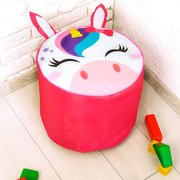  Мягкая игрушка-пуфик «Единорог», 40 × 40 см, цвет розовый (3903612) 